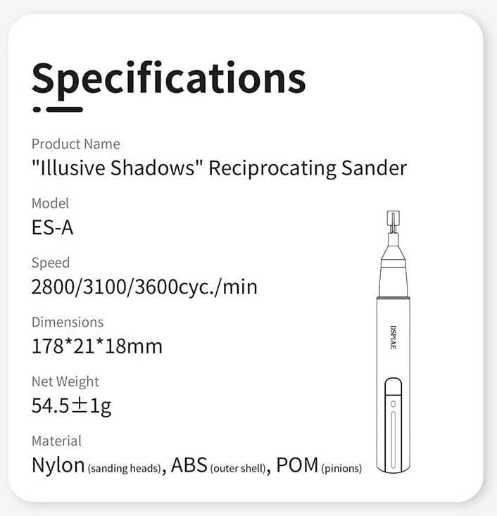 DS035 Dspiae ES-A &Illusive Shadows& Reciprocating Sander – Scale Model ...